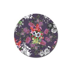 Purple Flowers Magnet 3  (round) by goljakoff