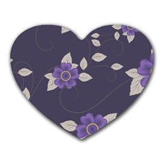 Purple Flowers Heart Mousepads by goljakoff