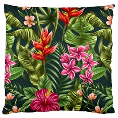 Tropical Flowers Large Cushion Case (two Sides) by goljakoff