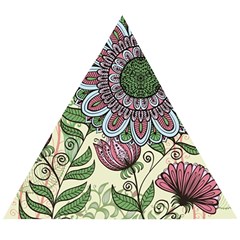 Flower Mandala Wooden Puzzle Triangle by goljakoff