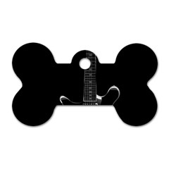 Fractal Guitar Dog Tag Bone (one Side) by Sparkle