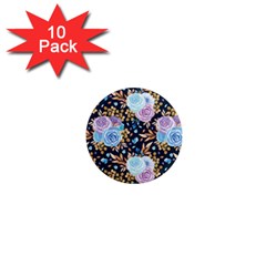 Rose Flower Pattern 1  Mini Magnet (10 Pack)  by designsbymallika