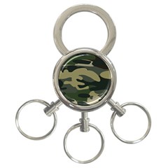 Green Military Camouflage Pattern 3-ring Key Chain by fashionpod