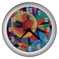 Kaleidoscope 2 Wall Clock (silver) by WILLBIRDWELL