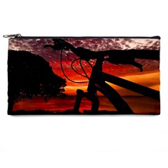 Mountain Bike Parked At Waterfront Park003 Pencil Case by dflcprintsclothing