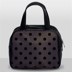 Large Black Polka Dots On Ash Grey - Classic Handbag (two Sides)