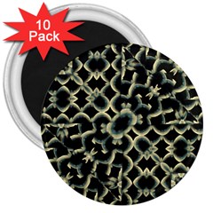 Dark Interlace Motif Mosaic Pattern 3  Magnets (10 Pack)  by dflcprintsclothing