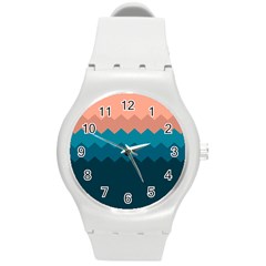 Flat Ocean Palette Round Plastic Sport Watch (m) by goljakoff