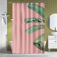 Palm Leaf On Pink Shower Curtain 48  X 72  (small)  by goljakoff