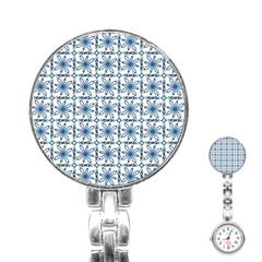 Azulejo Style Blue Tiles Stainless Steel Nurses Watch