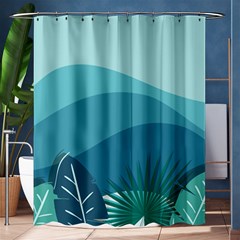 Illustration Of Palm Leaves Waves Mountain Hills Shower Curtain 60  X 72  (medium) 