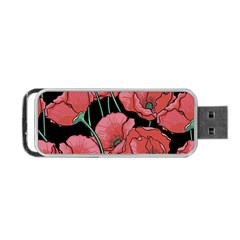 Red Flowers Portable Usb Flash (one Side) by goljakoff