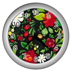 Hohloma Wall Clock (silver) by goljakoff