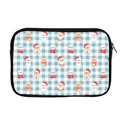 Checks Pattern With Christmas Animals Apple Macbook Pro 17  Zipper Case by designsbymallika