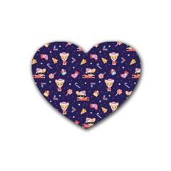 Cat Astro Love Heart Coaster (4 Pack)  by designsbymallika