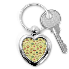 Etnic Cups Pattern Key Chain (heart) by designsbymallika