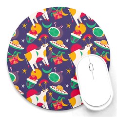 Space Christmas 2 Round Mousepads