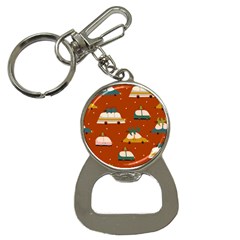 Cute Merry Christmas And Happy New Seamless Pattern With Cars Carrying Christmas Trees Bottle Opener Key Chain by EvgeniiaBychkova