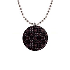 Dark Seamless Gemoetric Print Mosaic 1  Button Necklace