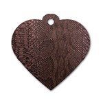 Leather Snakeskin Design Dog Tag Heart (One Side) Front