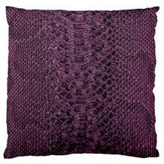 Purple Leather Snakeskin Design Large Flano Cushion Case (one Side) by ArtsyWishy