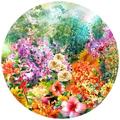 Forest Flowers  Wooden Puzzle Round by ArtsyWishy