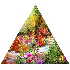 Forest Flowers  Wooden Puzzle Triangle by ArtsyWishy