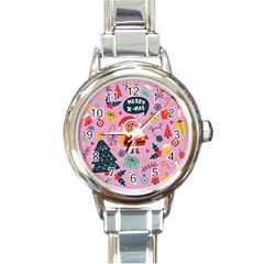 Merry Exmas Merry Exmas Round Italian Charm Watch by designsbymallika