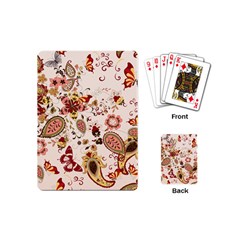 Red Floral Baatik Print Red Floral Baatik Print Playing Cards Single Design (mini) by designsbymallika