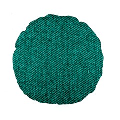 Green Denim Standard 15  Premium Round Cushion  by ArtsyWishy