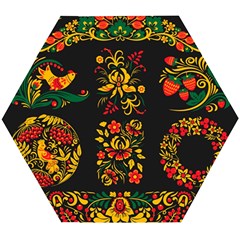 Russian Khokhloma Wooden Puzzle Hexagon by goljakoff