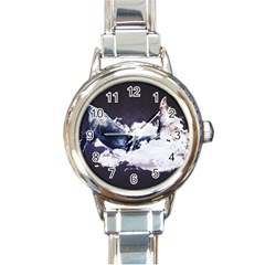 Blue Whale Dream Round Italian Charm Watch by goljakoff