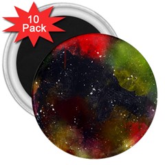 Color Splashes 3  Magnets (10 Pack)  by goljakoff