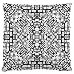 Modern Black And White Geometric Print Large Cushion Case (two Sides) by dflcprintsclothing