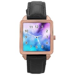 Metallic Paint Rose Gold Leather Watch  by goljakoff