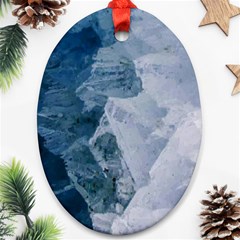 Blue Waves Oval Ornament (two Sides) by goljakoff