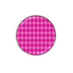 Pink Diamond Pattern Hat Clip Ball Marker by ArtsyWishy