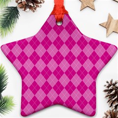 Pink Diamond Pattern Star Ornament (two Sides) by ArtsyWishy