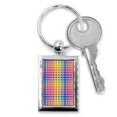 Digital Paper Stripes Rainbow Colors Key Chain (rectangle) by HermanTelo