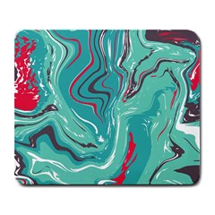 Green Vivid Marble Pattern 2 Large Mousepads by goljakoff