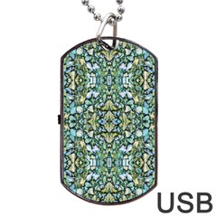 Stones Ornament Mosaic Print Pattern Dog Tag Usb Flash (one Side) by dflcprintsclothing