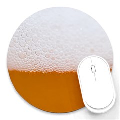 Beer Foam Bubbles Alcohol  Glass Round Mousepads by Amaryn4rt