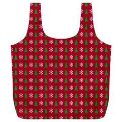 Snowflake Christmas Tree Pattern Full Print Recycle Bag (xl) by Amaryn4rt