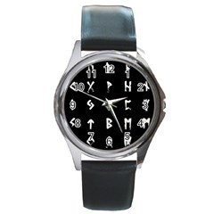 Elder Futhark Rune Set Collected Inverted Round Metal Watch by WetdryvacsLair