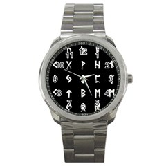 Elder Futhark Rune Set Collected Inverted Sport Metal Watch by WetdryvacsLair