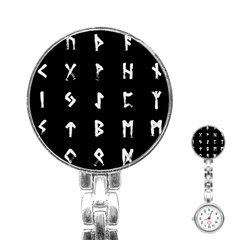 Elder Futhark Rune Set Collected Inverted Stainless Steel Nurses Watch by WetdryvacsLair