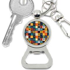 Tribal Love Pattern Bottle Opener Key Chain by designsbymallika