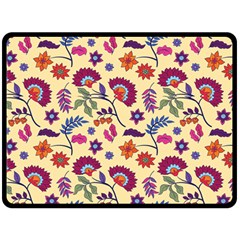 Pretty Ethnic Flowers Double Sided Fleece Blanket (large)  by designsbymallika