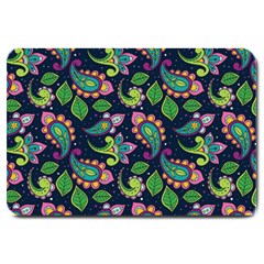 Paisley Green Print Large Doormat  by designsbymallika