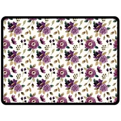 Pretty Dark Magenta Flowers Double Sided Fleece Blanket (large)  by designsbymallika